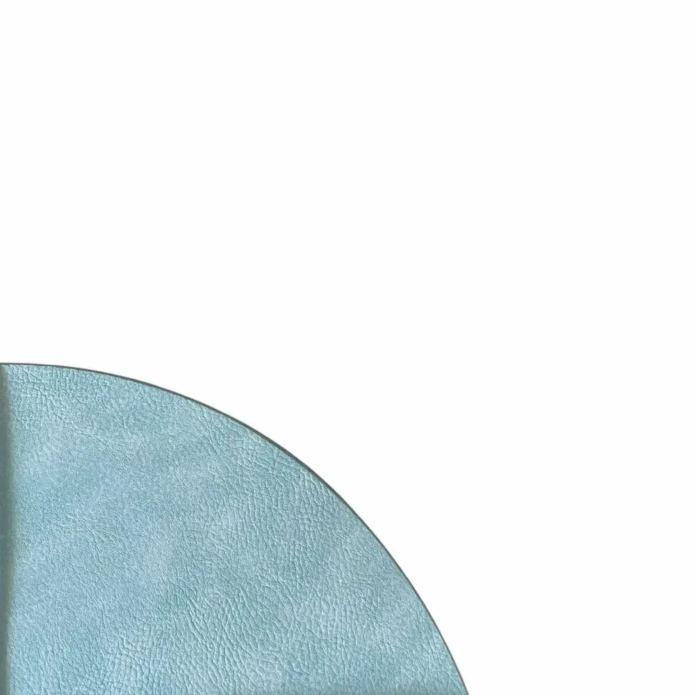 4pc Curated Casa Faux Leather Reversible Placemats 15in Blue & Cream Pebbled